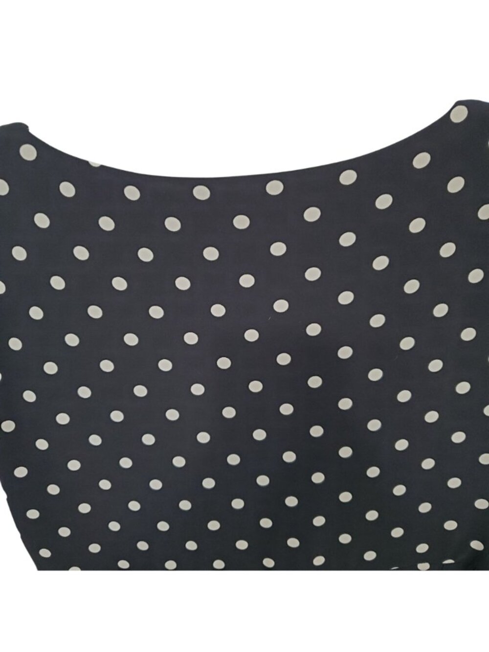 LRL Ralph Lauren Size 14 Dress Polka Dot Fit Flare Classic V-neck Twist Pull On - Picture 11 of 11
